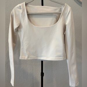 Leith Cream Long Sleeve Crop Top